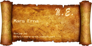 Mars Erna névjegykártya